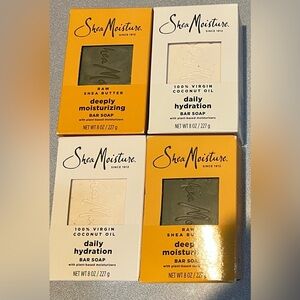 Shea Moisture Virgin Coconut Oil & Raw Shea Butter 4 Bar Soap Bar Bundle All New